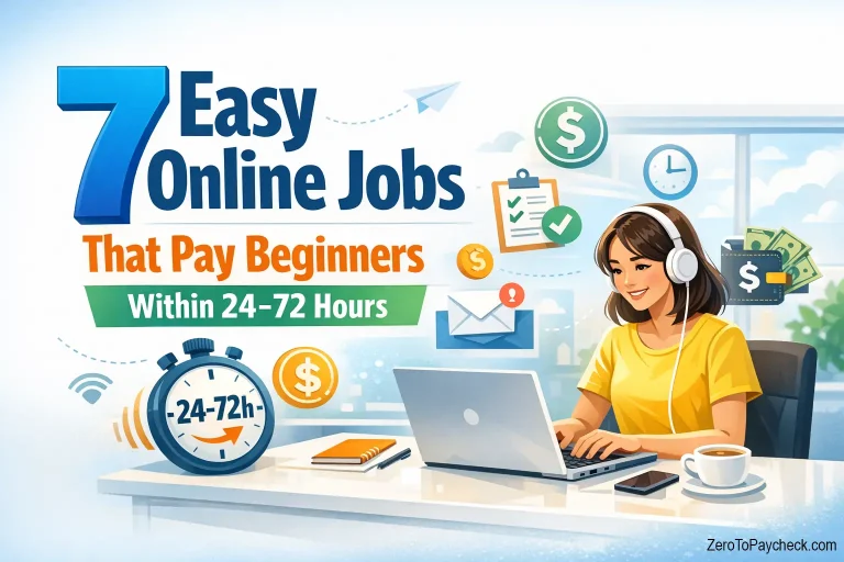 7 Easy Online Jobs That Pay Beginners Within 24–72 Hours